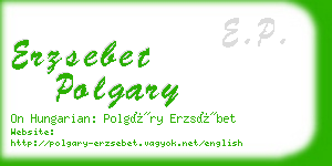 erzsebet polgary business card